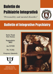 Buletin de psihiatrie integrativa. Bulletin of Integrative Psychiatry. Personality and mental disorder, septembrie 2012, nr. 3(54), an XVIII