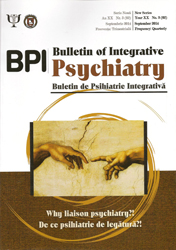 Buletin de Psihiatrie Integrativă. Bulletin of Integrative Psychiatry an XX, nr. 3 (62), septembrie 2014, frecventa: trimestriala