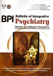 Buletin de Psihiatrie Integrativă. Bulletin of Integrative Psychiatry an XX, nr. 4 (63), decembrie 2014, frecventa: trimestriala