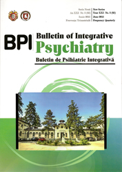 Buletin de Psihiatrie Integrativă. Bulletin of Integrative Psychiatry an XXI, nr. 2 (65), iunie 2015, frecventa: trimestriala